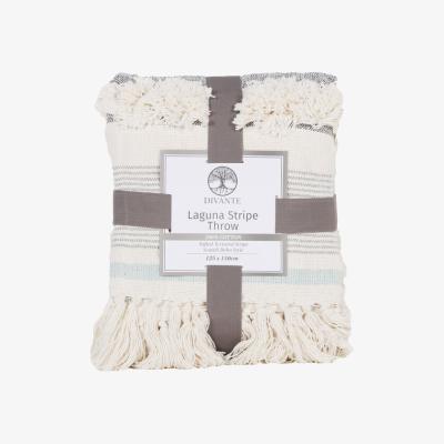 The Range Laguna Tufted Stripe Woven Throw - Natural