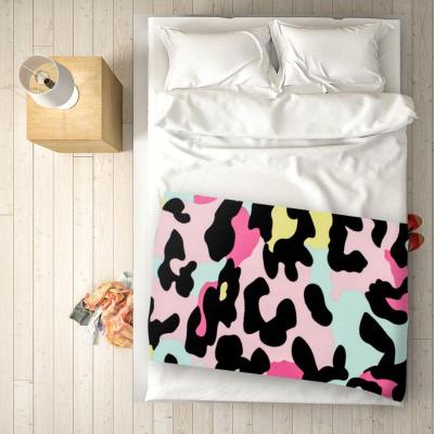 The Range Colourful Leopard Print Blanket - Pink