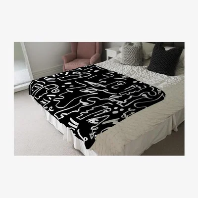 The Range Geometric Shapes Repeating Designer Blanket - Black