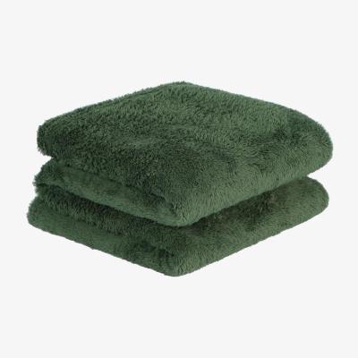 The Range Brentfords Teddy Fleece Large Throw Over Bed Blanket - Forest Green / Single - 125 x 150cm