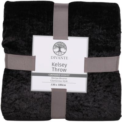 The Range Kelsey Velvet Throw - Black