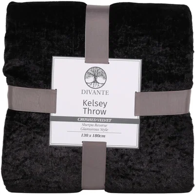 The Range Kelsey Velvet Throw - Black