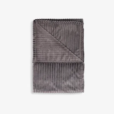 The Range Ribbon Velour Throw - Grey