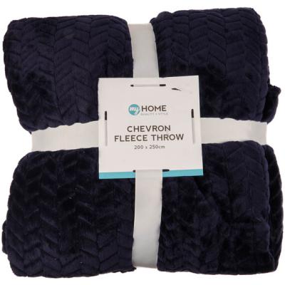 The Range Chevron Fleece Throw - Navy