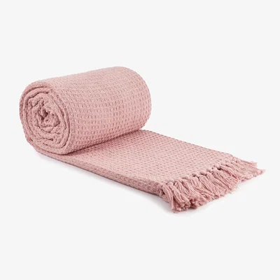 The Range Honeycomb Throwover - Blush / 228x254cm / 254cm