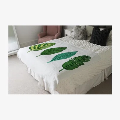 The Range Four Leaves Designer Blanket - Green