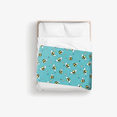 The Range Hand Drawn Busy Bees Blanket - Blue