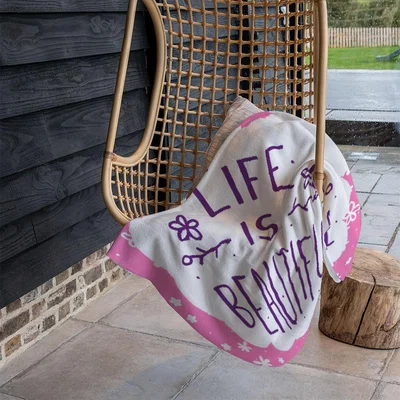 The Range Life Is Beautiful Blanket - Pink