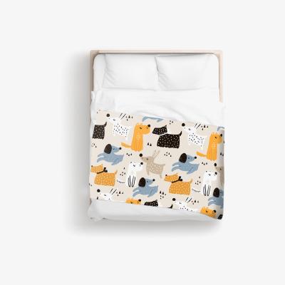The Range Hand Drawn Dogs Blanket - Orange