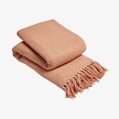The Range Lisbon Pure Cotton Honeycomb Throw - Spice / 228cm