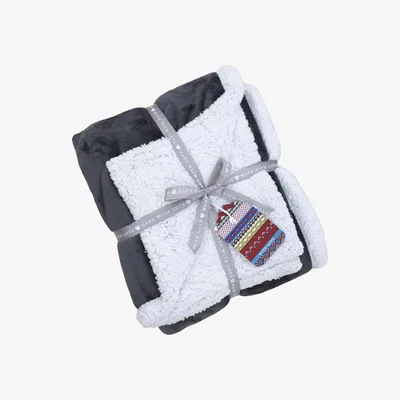 The Range Luxurious Sherpa Fleece Throw - Charcoal