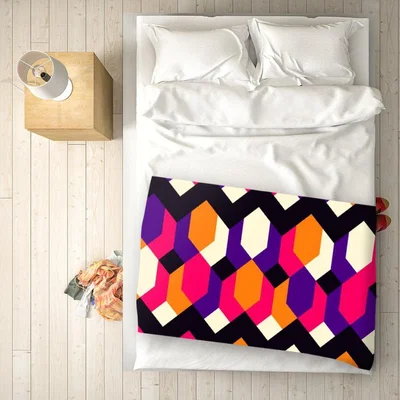 The Range Coloured Abstract Pattern Blanket - Red