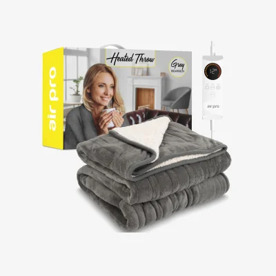 The Range Air Pro Heated Throw - Electric Blanket - Digital Controller - Grey / 130cm