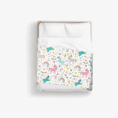 The Range Unicorn And Rainbows Blanket - Blue
