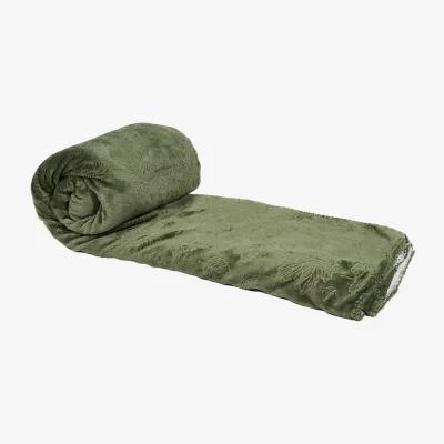 The Range Embossed Autumn Leaf Throw - Olive