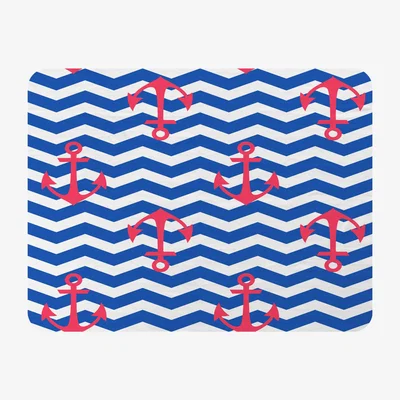 The Range Anchors On Zig Zag Stripes Blanket - Blue