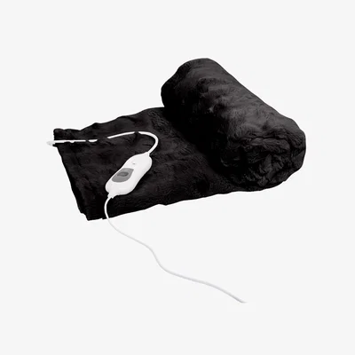 The Range Electric Faux Fur Throw - Black