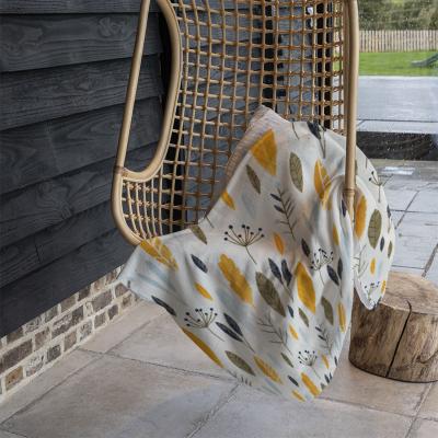 The Range Autumn Floral Illustrations Blanket - Yellow