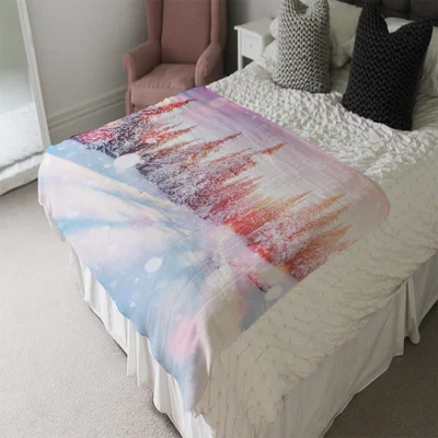 The Range Mysterious Landscape Soft Blanket - Pink