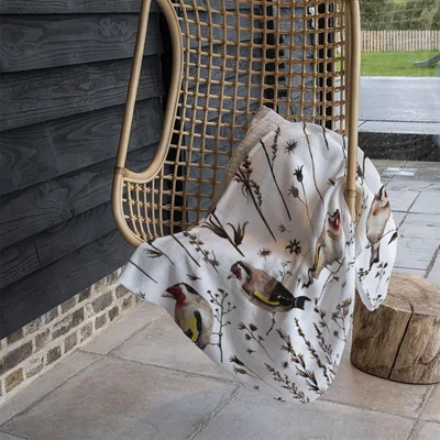 The Range Goldfinches And Autumn Dry Plants Blanket - Brown