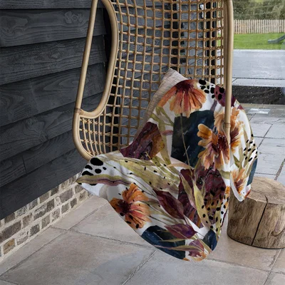 The Range Autumn Geometric Flowers Blanket - Orange