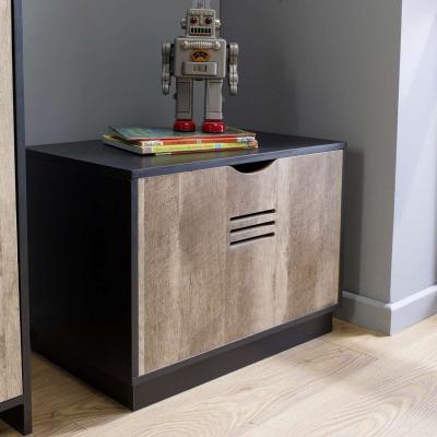 The Range Cargo Style Wood-Effect Storage Blanket Box in Black - Brown