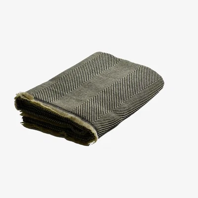 The Range Blanket Soft Woolen Blanket Cosy Blanket - Black & Beige