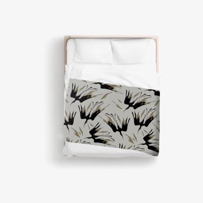 The Range Black And Gold Fire Bird Silhouettes Blanket - Grey