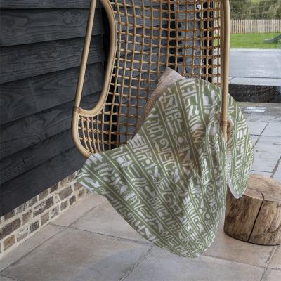 The Range Egyptian Hieroglyphic Decorative Blanket - Green