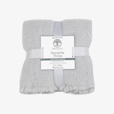 The Range Marseille Faux Mohair Throw - Silver