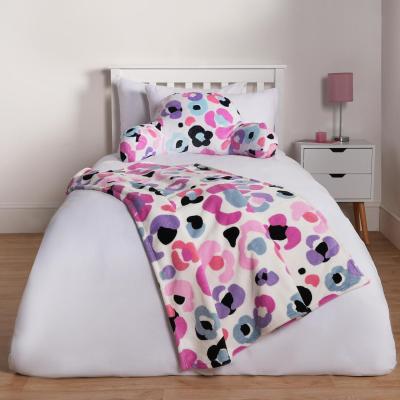 The Range Kids Leopard Sherpa Fleece Throw - Pink