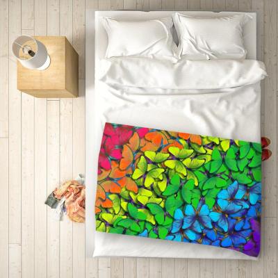 The Range Multicoloured Butterfly Pattern Blanket - Green