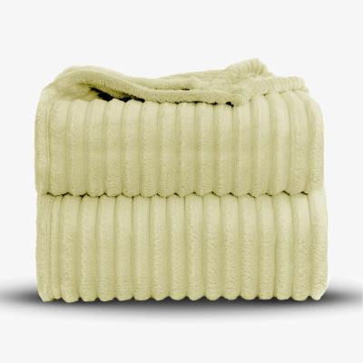 The Range Snug Soft Chunky Ribbed Cord Plush Throw Blanket - Lemon / 150x200