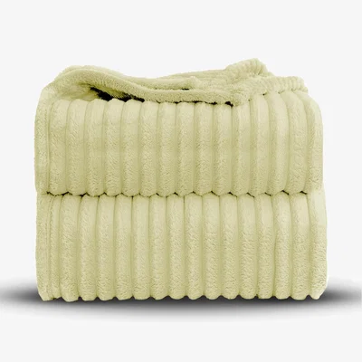 The Range Snug Soft Chunky Ribbed Cord Plush Throw Blanket - Lemon / 150x200