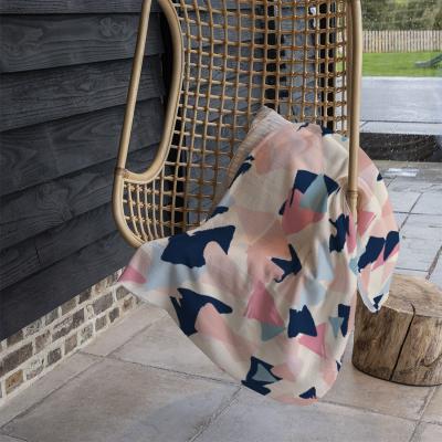 The Range Pastel Coloured Triangles Blanket - Pink