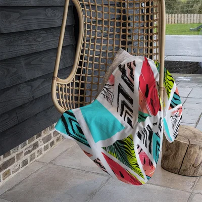 The Range Aztec And Tropical Palm Leaves Blanket - Blue