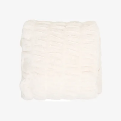 The Range Extra Large Seersucker Faux Fur Throw - White