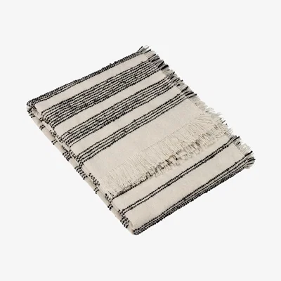 The Range Jour Woven Fringed Throw - Natural