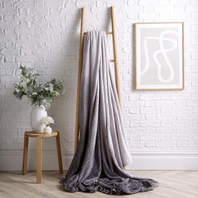 The Range Chevron Ombre Effect Throw - Grey / 150cm