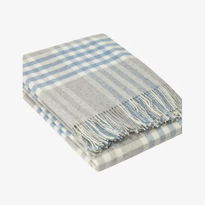 The Range Kensington Cashmere and Merino Wool Throw - Blue Grey