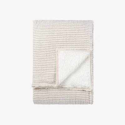 The Range Skye Sherpa Stripe Throw - Natural/Ink