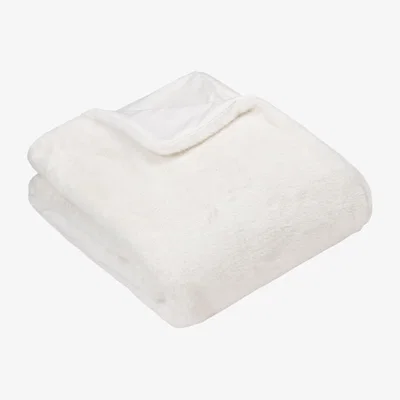 The Range Stanza Faux Fur Throw - White