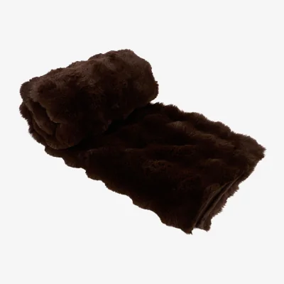The Range Meribel Faux Fur Plush Throw - Chocolate