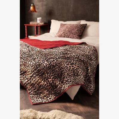 Rockett St George Leopard Love Print with Red Reversible Quilt