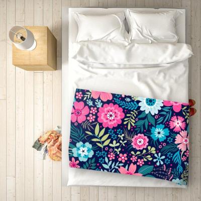 The Range Cute Colourful Flower Pattern Blanket - Pink