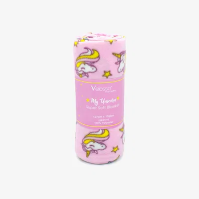The Range Cute Supersoft Unicorn Blanket Throw - Pink