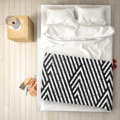 The Range Oblique Black Grunge Pattern Blanket - Grey