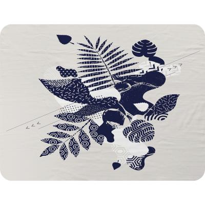 The Range Decorative Leaf Prints Blanket - Blue