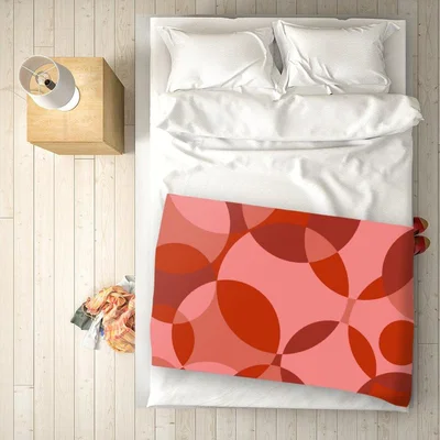 The Range Red Circle Pattern Blanket - Red