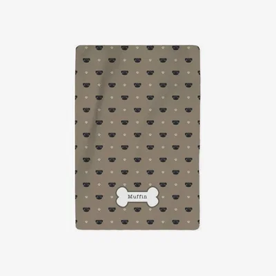 The Range Personalised Black Pug Blanket - Pattern